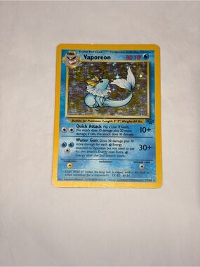 Pokemon Vaporeon Holo Rare 12/64 Jungle Unlimited Vintage WOTC 1999 Water